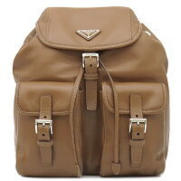 Prada Triangle Shoulder Bag Leather Bag Brown - Picture 1 of 9